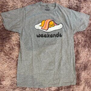 Gray Gudetama "Weekends" Graphic T-Shirt